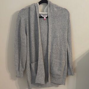 Cozy Gray Open-Front Sweater